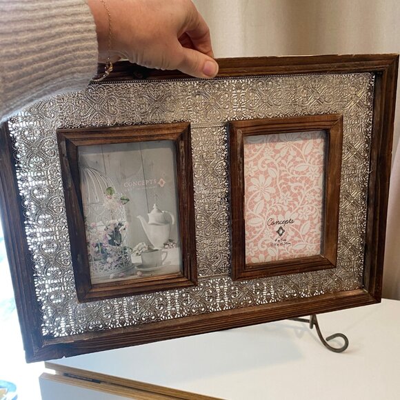 Moroccan Style Double Photo Frame by Concepts‎ – Pier One Look 11.5x16 - Picture 3 of 4